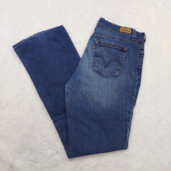 Levi's Boot Cut 515 Blue Jeans Mid Rise Size 8 Long
